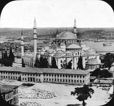 <em>"Mosque of Soliman, Istanbul, Turkey, 1903"</em>, 1903. Lantern slide 3.25x4in, 3.25 x 4 in. Brooklyn Museum, Goodyear. (Photo: Brooklyn Museum, S03i1708l01.jpg