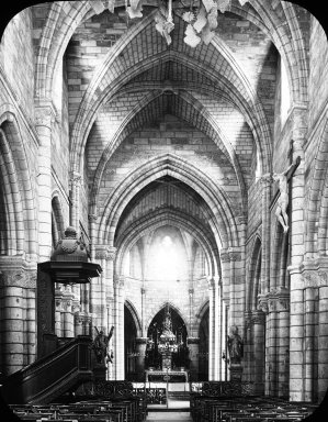 <em>"Cathedral interior, n.d."</em>. Lantern slide 3.25x4in, 3.25 x 4 in. Brooklyn Museum, Goodyear. (Photo: Brooklyn Museum, S03i1877l01.jpg