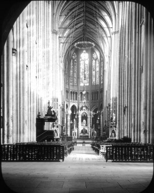 <em>"Cathedral interior, n.d."</em>. Lantern slide 3.25x4in, 3.25 x 4 in. Brooklyn Museum, Goodyear. (Photo: Brooklyn Museum, S03i1878l01.jpg