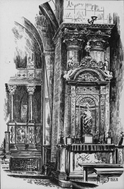 <em>"Cathedral interior, n.d."</em>. Lantern slide 3.25x4in, 3.25 x 4 in. Brooklyn Museum, Goodyear. (Photo: Brooklyn Museum, S03i1881l01.jpg