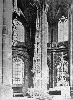 <em>"Church interior, England [?], n.d."</em>. Lantern slide 3.25x4in, 3.25 x 4 in. Brooklyn Museum, Goodyear. (Photo: Brooklyn Museum, S03i1895l01.jpg