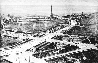 <em>"Paris Exposition: aerial view, Paris, France, 1900"</em>, 1900. Lantern slide 3.25x4in, 3.25 x 4 in. Brooklyn Museum, Goodyear. (Photo: Brooklyn Museum, S03i1917l01.jpg