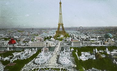 <em>"Paris Exposition: aerial view, Paris, France, 1900"</em>, 1900. Lantern slide 3.25x4in, 3.25 x 4 in. Brooklyn Museum, Goodyear. (Photo: Brooklyn Museum, S03i1918l01.jpg