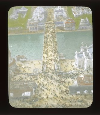 <em>"Paris Exposition: Pont d'Jena, aerial view, Paris, France, 1900"</em>, 1900. Lantern slide 3.25x4in, 3.25 x 4 in. Brooklyn Museum, Goodyear. (Photo: Brooklyn Museum, S03i1925l01_SL1.jpg
