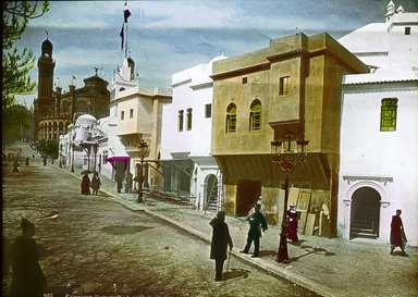 <em>"Paris Exposition: Algerian Pavilion, Paris, France, 1900"</em>, 1900. Lantern slide 3.25x4in, 3.25 x 4 in. Brooklyn Museum, Goodyear. (Photo: Brooklyn Museum, S03i1931l01.jpg