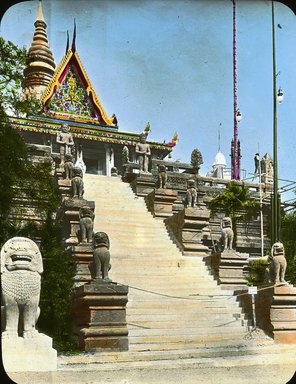 <em>"Paris Exposition: Cambodian Pavilion, Paris, France, 1900"</em>, 1900. Lantern slide 3.25x4in, 3.25 x 4 in. Brooklyn Museum, Goodyear. (Photo: Brooklyn Museum, S03i1935l01.jpg