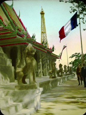 <em>"Paris Exposition: Cambodian Pavilion, Paris, France, 1900"</em>, 1900. Lantern slide 3.25x4in, 3.25 x 4 in. Brooklyn Museum, Goodyear. (Photo: Brooklyn Museum, S03i1937l01.jpg