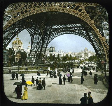 <em>"Paris Exposition: Champ de Mars and Eiffel Tower, Paris, France, 1900"</em>, 1900. Lantern slide 3.25x4in, 3.25 x 4 in. Brooklyn Museum, Goodyear. (Photo: Brooklyn Museum, S03i1940l01_SL1.jpg