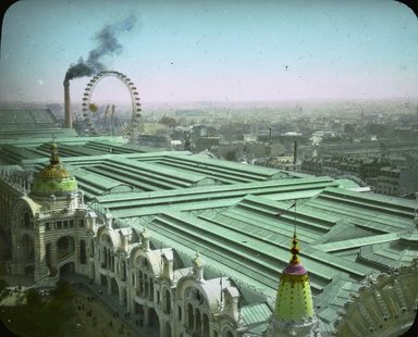 <em>"Paris Exposition: Champ de Mars and Palace of Chemical Industries, Paris, France, 1900"</em>, 1900. Lantern slide 3.25x4in, 3.25 x 4 in. Brooklyn Museum, Goodyear. (Photo: Brooklyn Museum, S03i1941l01.jpg