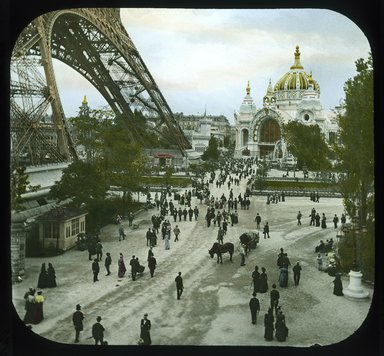 <em>"Paris Exposition: Champ de Mars and Palace of Metallurgy, Paris, France, 1900"</em>, 1900. Lantern slide 3.25x4in, 3.25 x 4 in. Brooklyn Museum, Goodyear. (Photo: Brooklyn Museum, S03i1945l01_SL1.jpg