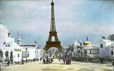<em>"Paris Exposition: Eiffel Tower, Paris, France, 1900"</em>, 1900. Lantern slide 3.25x4in, 3.25 x 4 in. Brooklyn Museum, Goodyear. (Photo: Brooklyn Museum, S03i1959l01.jpg