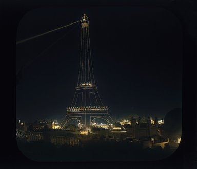 <em>"Paris Exposition: Eiffel Tower, Paris, France, 1900"</em>, 1900. Lantern slide 3.25x4in, 3.25 x 4 in. Brooklyn Museum, Goodyear. (Photo: Brooklyn Museum, S03i1967l01_SL1.jpg