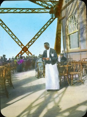 <em>"Paris Exposition: Eiffel Tower Restaurant, Paris, France, 1900"</em>, 1900. Lantern slide 3.25x4in, 3.25 x 4 in. Brooklyn Museum, Goodyear. (Photo: Brooklyn Museum, S03i1971l01.jpg