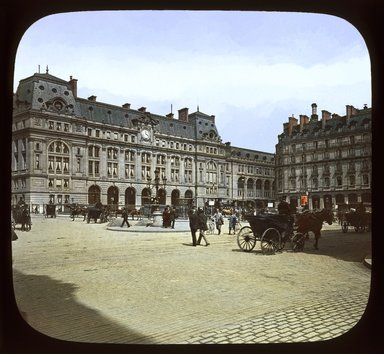 <em>"Paris Exposition: Gare St. Lazare, Paris, France, 1900"</em>, 1900. Lantern slide 3.25x4in, 3.25 x 4 in. Brooklyn Museum, Goodyear. (Photo: Brooklyn Museum, S03i1982l01_SL1.jpg