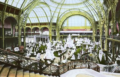 <em>"Paris Exposition: Grand Palais, sculpture display, Paris, France, 1900"</em>, 1900. Lantern slide 3.25x4in, 3.25 x 4 in. Brooklyn Museum, Goodyear. (Photo: Brooklyn Museum, S03i1995l01.jpg