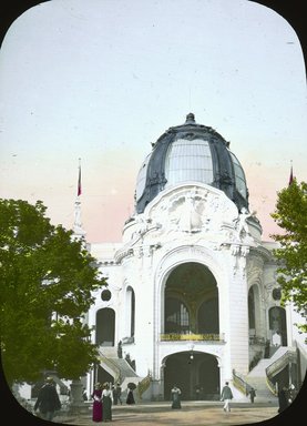 <em>"Paris Exposition: Palace of Costume, Paris, France, 1900"</em>, 1900. Lantern slide 3.25x4in, 3.25 x 4 in. Brooklyn Museum, Goodyear. (Photo: Brooklyn Museum, S03i2014l01.jpg