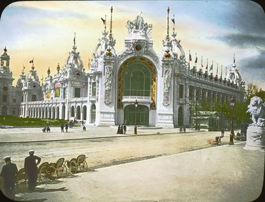 <em>"Paris Exposition: Palace of Decorative Arts, Paris, France, 1900"</em>, 1900. Lantern slide 3.25x4in, 3.25 x 4 in. Brooklyn Museum, Goodyear. (Photo: Brooklyn Museum, S03i2016l01.jpg