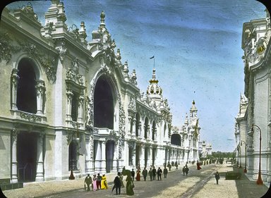 <em>"Paris Exposition: Palace of Decorative Arts, Paris, France, 1900"</em>, 1900. Lantern slide 3.25x4in, 3.25 x 4 in. Brooklyn Museum, Goodyear. (Photo: Brooklyn Museum, S03i2017l01.jpg