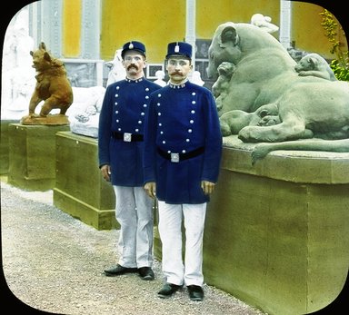 <em>"Paris Exposition: police, Paris, France, 1900"</em>, 1900. Lantern slide 3.25x4in, 3.25 x 4 in. Brooklyn Museum, Goodyear. (Photo: Brooklyn Museum, S03i2036l01.jpg