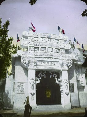 <em>"Paris Exposition: Trocadero Gardens, French Indian Section, Paris, France, 1900"</em>, 1900. Lantern slide 3.25x4in, 3.25 x 4 in. Brooklyn Museum, Goodyear. (Photo: Brooklyn Museum, S03i2066l01.jpg