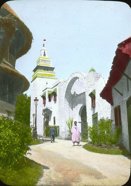 <em>"Paris Exposition: Tunisian Village, Paris, France, 1900"</em>, 1900. Lantern slide 3.25x4in, 3.25 x 4 in. Brooklyn Museum, Goodyear. (Photo: Brooklyn Museum, S03i2075l01.jpg