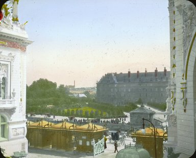 <em>"Paris Exposition: exterior view, Paris, France, 1900"</em>, 1900. Lantern slide 3.25x4in, 3.25 x 4 in. Brooklyn Museum, Goodyear. (Photo: Brooklyn Museum, S03i2099l01.jpg