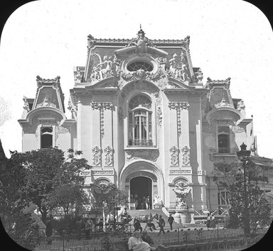 <em>"Paris Exposition: Woman's Palace, Paris, France, 1900"</em>, 1900. Lantern slide 3.25x4in, 3.25 x 4 in. Brooklyn Museum, Goodyear. (Photo: Brooklyn Museum, S03i2118l01.jpg