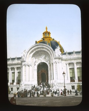 <em>"Paris Exposition: Petit Palais, Paris, France, 1900"</em>, 1900. Lantern slide 3.25x4in, 3.25 x 4 in. Brooklyn Museum, Goodyear. (Photo: Brooklyn Museum, S03i2125l01_SL1.jpg