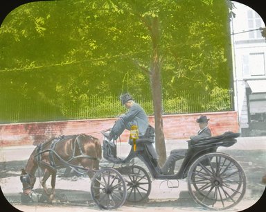 <em>"Paris Exposition: street scene, Paris, France, 1900"</em>, 1900. Lantern slide 3.25x4in, 3.25 x 4 in. Brooklyn Museum, Goodyear. (Photo: Brooklyn Museum, S03i2139l01.jpg