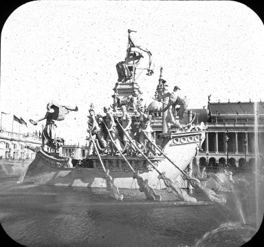 <em>"World's Columbian Exposition: Columbian Fountain, Chicago, United States, 1893"</em>, 1893. Lantern slide 3.25x4in, 3.25 x 4 in. Brooklyn Museum, Goodyear. (Photo: Brooklyn Museum, S03i2162l01.jpg