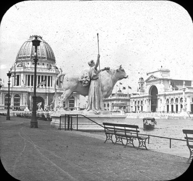 <em>"World's Columbian Exposition: exterior view, Chicago, United States, 1893"</em>, 1893. Lantern slide 3.25x4in, 3.25 x 4 in. Brooklyn Museum, Goodyear. (Photo: Brooklyn Museum, S03i2180l01.jpg