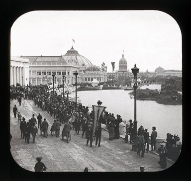<em>"World's Columbian Exposition: exterior view, Chicago, United States, 1893"</em>, 1893. Lantern slide 3.25x4in, 3.25 x 4 in. Brooklyn Museum, Goodyear. (Photo: Brooklyn Museum, S03i2184l01_SL1.jpg