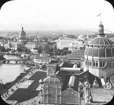 <em>"World's Columbian Exposition: exterior view, Chicago, United States, 1893"</em>, 1893. Lantern slide 3.25x4in, 3.25 x 4 in. Brooklyn Museum, Goodyear. (Photo: Brooklyn Museum, S03i2185l01.jpg