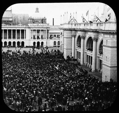 <em>"World's Columbian Exposition: exterior view, Chicago, United States, 1893"</em>, 1893. Lantern slide 3.25x4in, 3.25 x 4 in. Brooklyn Museum, Goodyear. (Photo: Brooklyn Museum, S03i2186l01_SL1.jpg