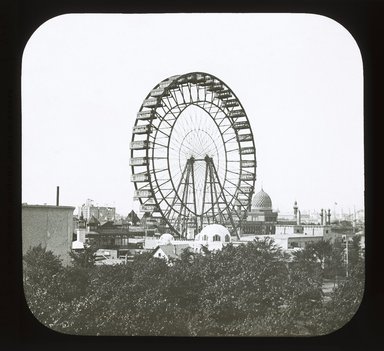 <em>"World's Columbian Exposition: Ferris Wheel, Chicago, United States, 1893"</em>, 1893. Lantern slide 3.25x4in, 3.25 x 4 in. Brooklyn Museum, Goodyear. (Photo: Brooklyn Museum, S03i2194l01_SL1.jpg
