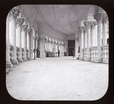 <em>"World's Columbian Exposition: Fisheries Colonnade, Chicago, United States, 1893"</em>, 1893. Lantern slide 3.25x4in, 3.25 x 4 in. Brooklyn Museum, Goodyear. (Photo: Brooklyn Museum, S03i2200l01_SL1.jpg