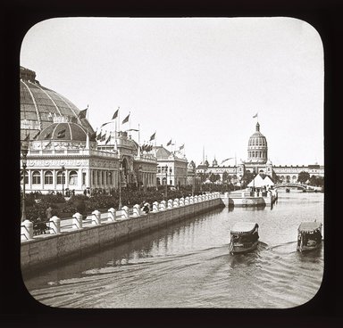 <em>"World's Columbian Exposition: Horticultural Building; Illinois State Building, Chicago, United States, 1893"</em>, 1893. Lantern slide 3.25x4in, 3.25 x 4 in. Brooklyn Museum, Goodyear. (Photo: Brooklyn Museum, S03i2213l01_SL1.jpg