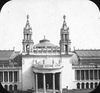 <em>"World's Columbian Exposition: Machinery Building, Chicago, United States, 1893"</em>, 1893. Lantern slide 3.25x4in, 3.25 x 4 in. Brooklyn Museum, Goodyear. (Photo: Brooklyn Museum, S03i2226l01.jpg