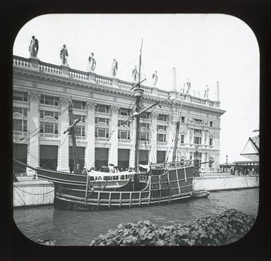 <em>"World's Columbian Exposition: Pinta, Chicago, United States, 1893"</em>, 1893. Lantern slide 3.25x4in, 3.25 x 4 in. Brooklyn Museum, Goodyear. (Photo: Brooklyn Museum, S03i2236l01_SL1.jpg