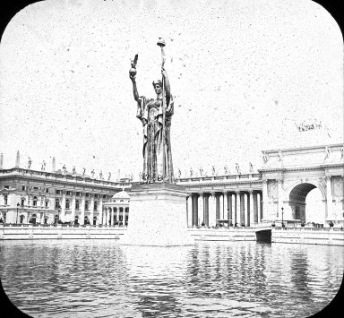 <em>"World's Columbian Exposition: Statue of the Republic, Chicago, United States, 1893"</em>, 1893. Lantern slide 3.25x4in, 3.25 x 4 in. Brooklyn Museum, Goodyear. (Photo: Brooklyn Museum, S03i2241l01.jpg