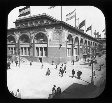 <em>"World's Columbian Exposition: Transportation Building, Chicago, United States, 1893"</em>, 1893. Lantern slide 3.25x4in, 3.25 x 4 in. Brooklyn Museum, Goodyear. (Photo: Brooklyn Museum, S03i2247l01_SL1.jpg