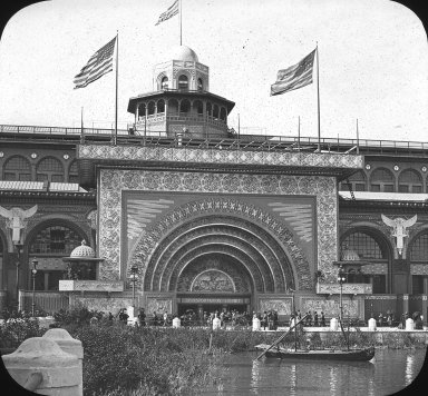 <em>"World's Columbian Exposition: Transportation Building, Chicago, United States, 1893"</em>, 1893. Lantern slide 3.25x4in, 3.25 x 4 in. Brooklyn Museum, Goodyear. (Photo: Brooklyn Museum, S03i2250l01.jpg