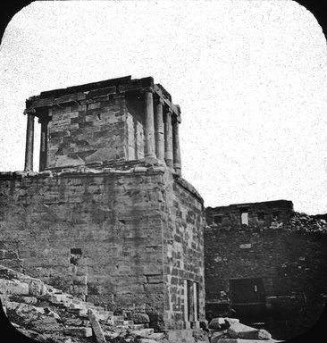 <em>"Temple of Nike, Athens, Greece"</em>. Lantern slide 3.25x4in, 3.25 x 4 in. Brooklyn Museum, Goodyear. (Photo: Brooklyn Museum, S03i2437l01.jpg