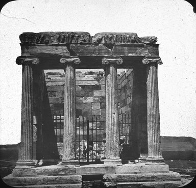 <em>"Temple of Nike, Athens, Greece"</em>. Lantern slide 3.25x4in, 3.25 x 4 in. Brooklyn Museum, Goodyear. (Photo: Brooklyn Museum, S03i2439l01.jpg