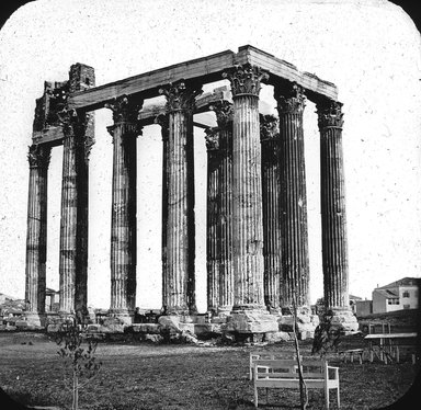 <em>"Olympieion, Athens, Greece"</em>. Lantern slide 3.25x4in, 3.25 x 4 in. Brooklyn Museum, Goodyear. (Photo: Brooklyn Museum, S03i2441l01.jpg