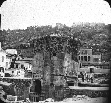 <em>"Tower of the winds, Athens, Greece"</em>. Lantern slide 3.25x4in, 3.25 x 4 in. Brooklyn Museum, Goodyear. (Photo: Brooklyn Museum, S03i2452l01.jpg