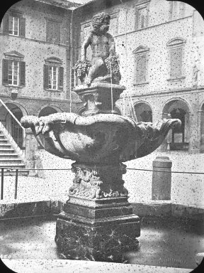 <em>"Fountain, Prato, Italy"</em>. Lantern slide 3.25x4in, 3.25 x 4 in. Brooklyn Museum, Goodyear. (Photo: Brooklyn Museum, S03i2548l01.jpg