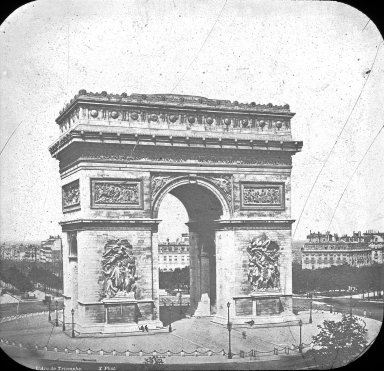 <em>"Arc de Triomphe, Paris, France"</em>. Lantern slide 3.25x4in, 3.25 x 4 in. Brooklyn Museum, Goodyear. (Photo: Brooklyn Museum, S03i2585l01.jpg