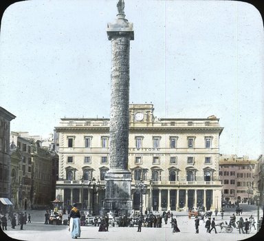 <em>"Piazza Marcus Aurelius, Rome, Italy"</em>. Lantern slide 3.25x4in, 3.25 x 4 in. Brooklyn Museum, Goodyear. (Photo: T.H. McAllister, S03i2723l01.jpg