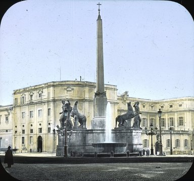 <em>"Piazza Monte Cavallo, Rome, Italy"</em>. Lantern slide 3.25x4in, 3.25 x 4 in. Brooklyn Museum, Goodyear. (Photo: T.H. McAllister, S03i2724l01.jpg